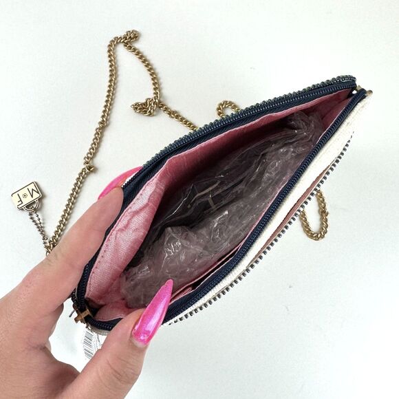 Mary Frances Pickle Ball Queen Crossbody Purse Bag Beaded Sparkle Crown NEW - Picture 4 of 12